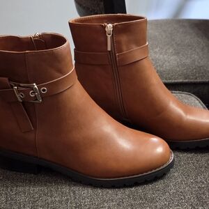 NWOT Women's Booties In Cognac